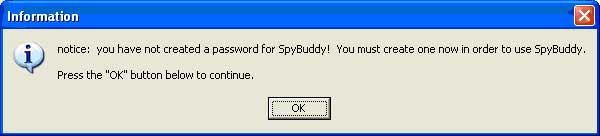 Create a password for SpyBuddy