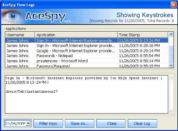 software that records keystrokes